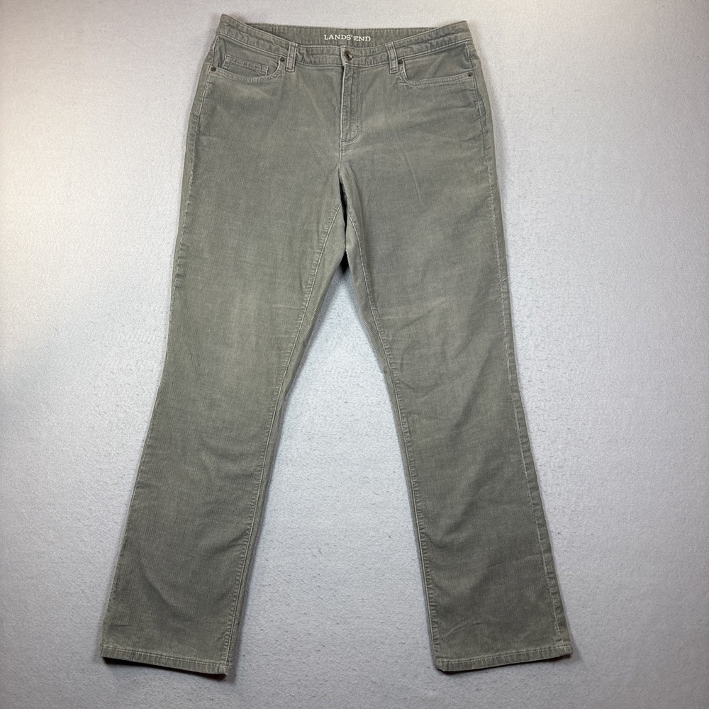 Land's‎ End Womens Mid Rise  Corduroy Jeans sz 14Gray pants